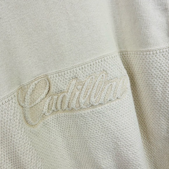 Vintage Cream Cadillac Crew Neck Sweater 100% Cotton Andrew Rohan Large - Picture 2 of 5